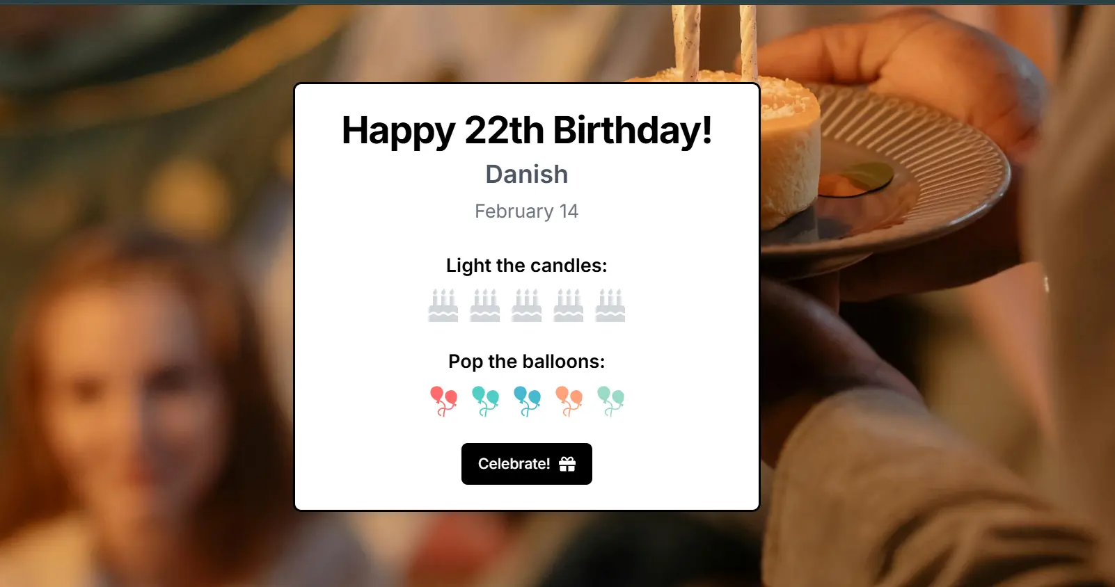 Interactive Birthday Celebration App